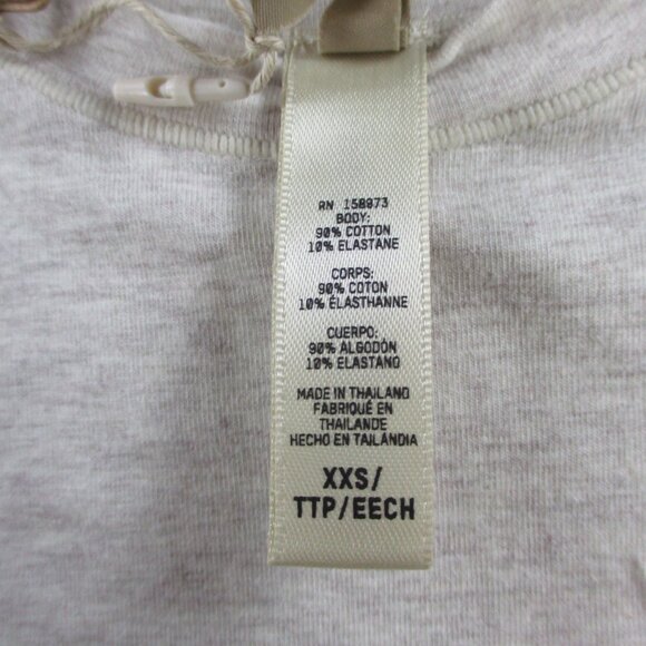 SKIMS Cotton Jersey Long Sleeve T Shirt Womens 2XS XXS Oatmeal Heather NEW NWT - Picture 7 of 8